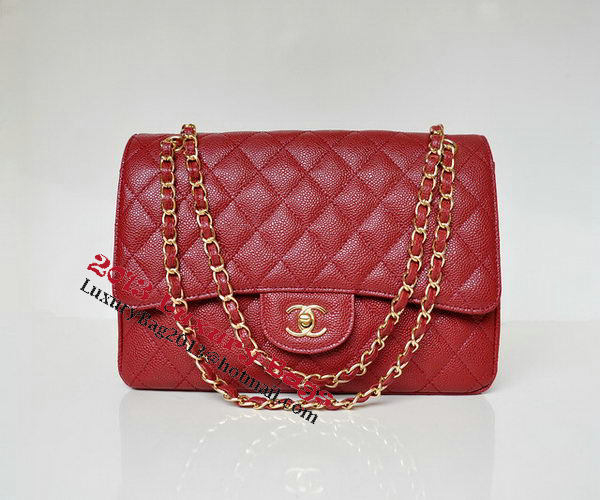 Chanel Jumbo Quilted Classic Flap Bag Burgundy Cannage Patterns A58600 Gold