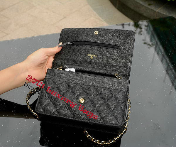 Chanel mini Flap Bag Black Cannage Pattern A33814 Gold