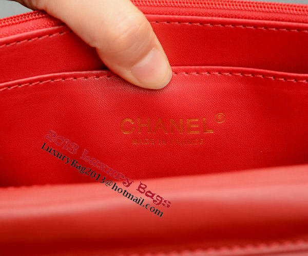 Chanel mini Flap Bag Red Sheepskin Leather A33814 Gold