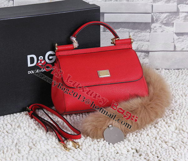 Dolce & Gabbana SICILY Litchi Leather Tote Bags BB4136