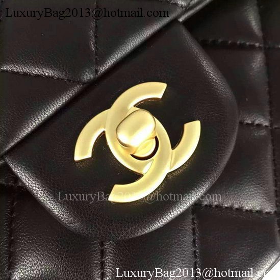 Chanel 2.55 Series Flap Bag Black Sheepskin Leather A06375 Gold