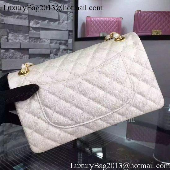 Chanel 2.55 Series Flap Bag OffWhite Cavier Leather A05480 Gold