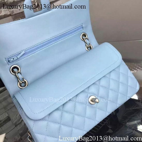 Chanel 2.55 Series Flap Bag SkyBlue Sheepskin Leather A06375 Silver