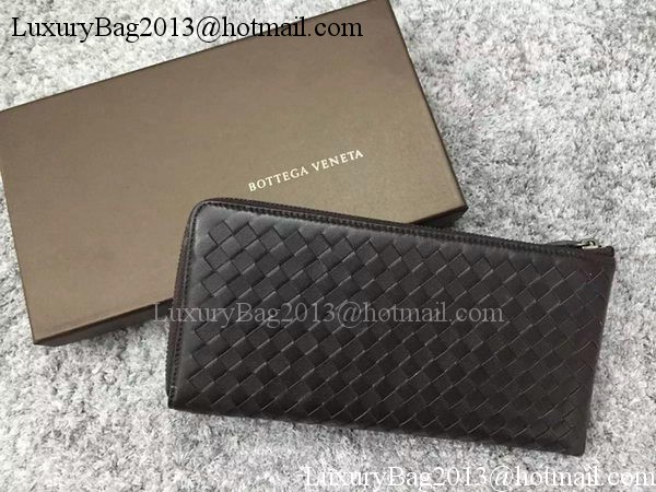 Bottega Veneta Intrecciato Leather Clutch BV144077 Brown