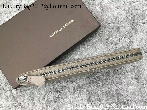 Bottega Veneta Intrecciato Leather Clutch BV144077 Grey