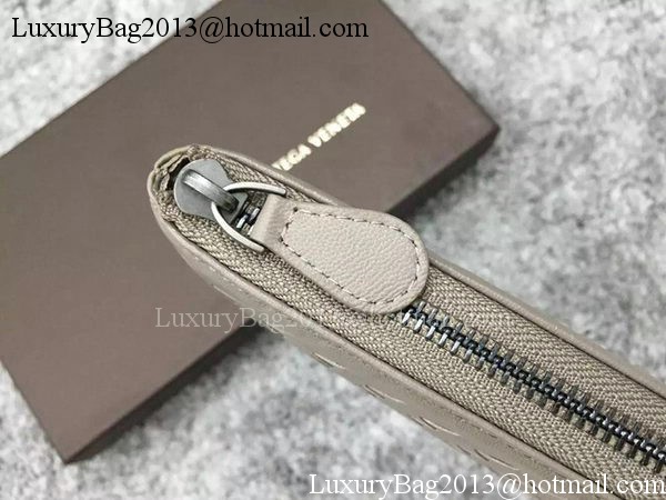 Bottega Veneta Intrecciato Leather Clutch BV144077 Grey