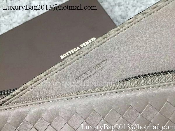 Bottega Veneta Intrecciato Leather Clutch BV144077 Grey