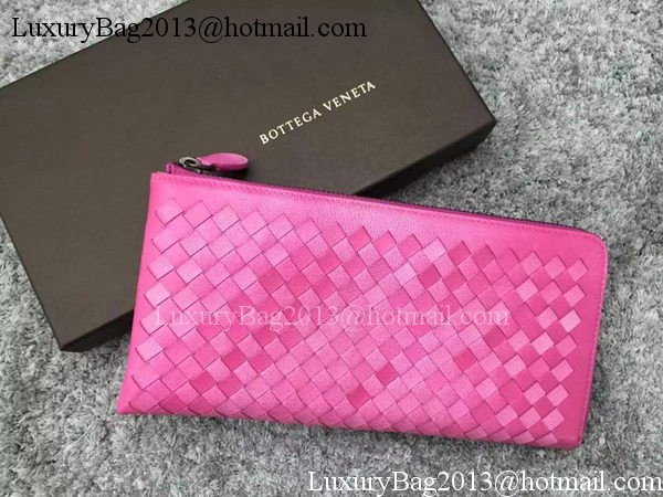 Bottega Veneta Intrecciato Leather Clutch BV144077 Rosy