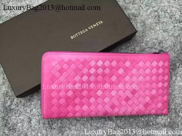 Bottega Veneta Intrecciato Leather Clutch BV144077 Rosy