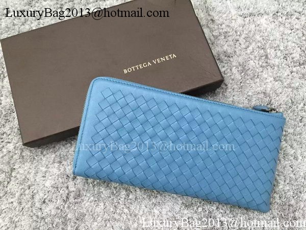 Bottega Veneta Intrecciato Leather Clutch BV144077 SkyBlue