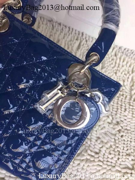 Dior Small Lady Dior Bag Patent Leather CD8239 Blue