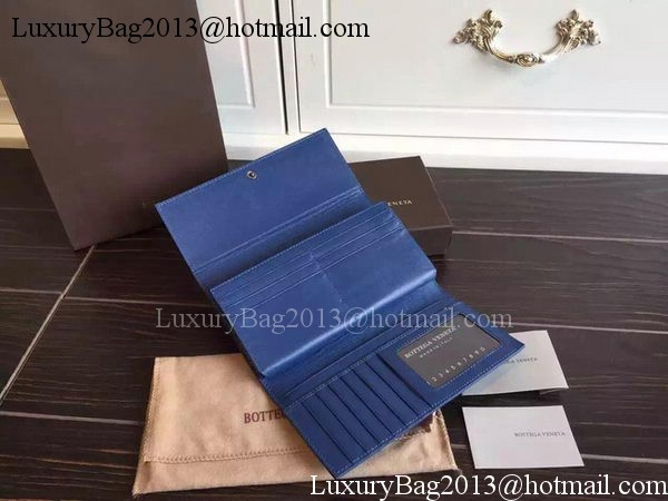 Bottega Veneta Intrecciato Nappa Tri-Flod Wallet BV150507 RoyalBlue