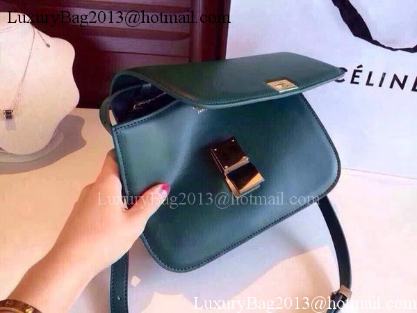 Celine Classic Box Flap Bag Calfskin Leather C2263 Green