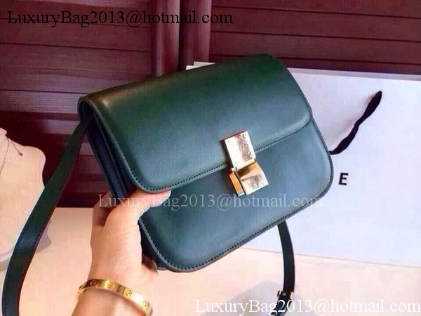 Celine Classic Box Flap Bag Calfskin Leather C2263 Green