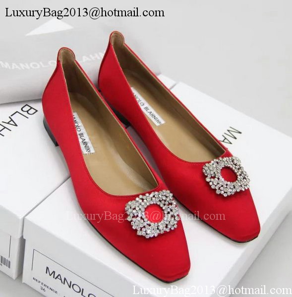 Manolo Blahnik Ballerina Satin Canvas MB095 Red