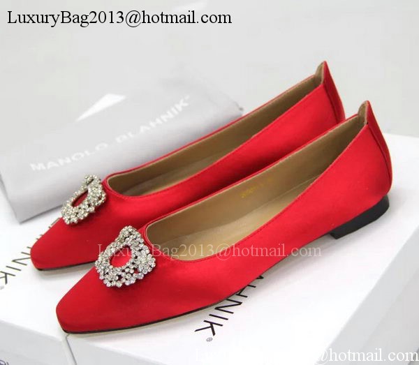 Manolo Blahnik Ballerina Satin Canvas MB095 Red