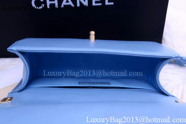 Boy Chanel Flap Shoulder Bag SkyBlue Sheepskin Leather A67086 Gold