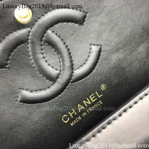 Chanel 2.55 Series Flap Bag Black Lambskin Chevron Leather A5023 Gold