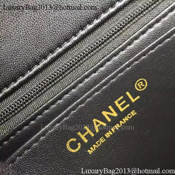 Chanel mini Classic Flap Bag Black Original Sheepskin Chevron Leather CHA5500 Gold