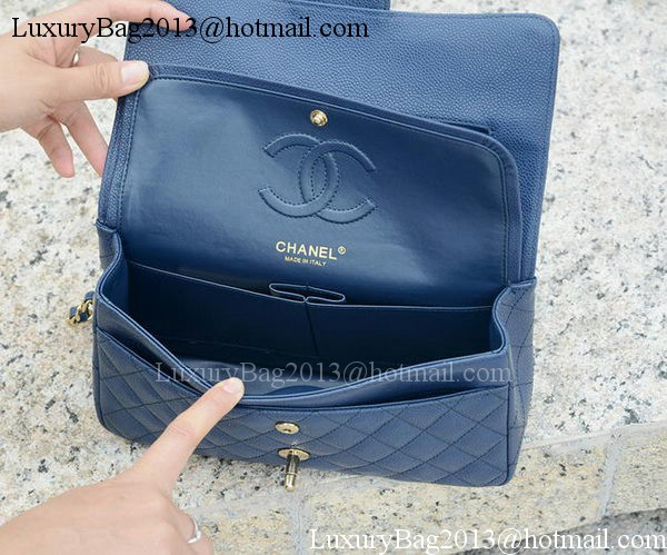 Chanel 2.55 Series Flap Bag Blue Original Cannage Pattern A1112 Gold