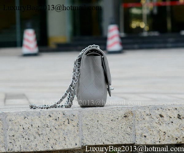 Chanel 2.55 Series Flap Bag Grey Cannage Pattern A1112 Silver