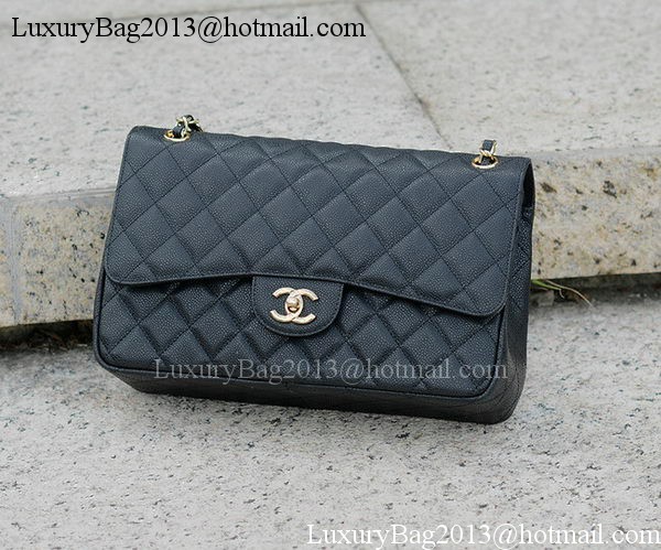 Chanel Jumbo Classic Black Cannage Pattern Flap Bag A58600 Gold