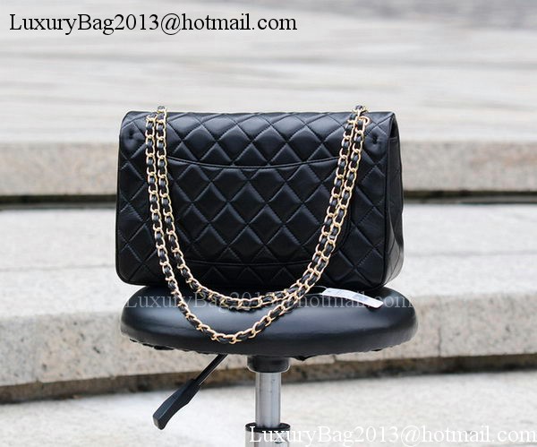 Chanel Jumbo Classic Black Sheepskin Flap Bag A58600 Gold