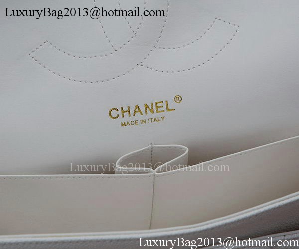 Chanel Jumbo Classic White Cannage Pattern Flap Bag A58600 Gold