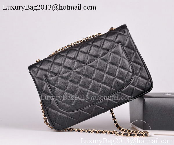 Chanel Jumbo Flap Bag Black Cannage Pattern A28600 Gold