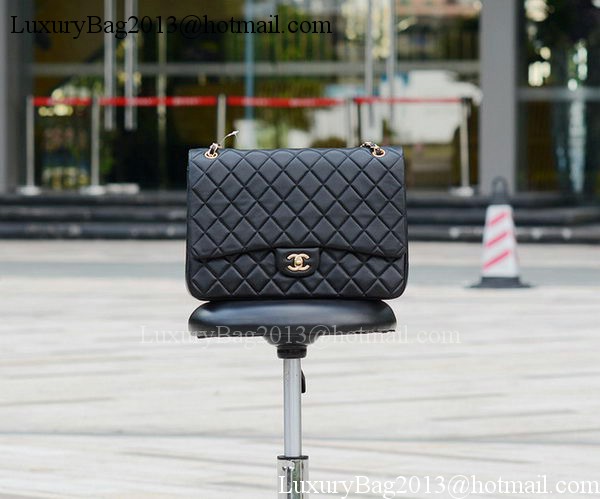 Chanel Maxi Quilted Classic Flap Bag Black Sheepskin A58601 Gold