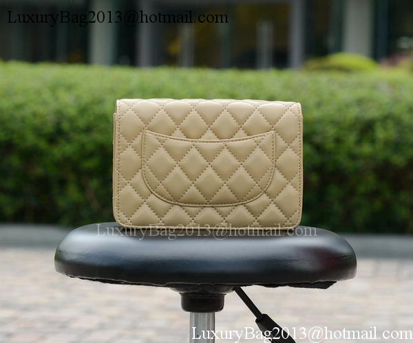 Chanel mini Flap Bags Apricot Sheepskin Leather A33814 Gold