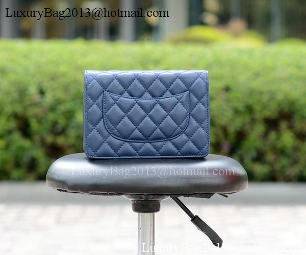Chanel mini Flap Bags Blue Sheepskin Leather A33814 Gold