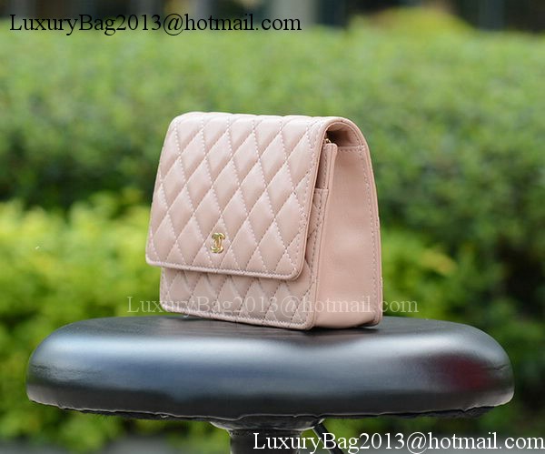 Chanel mini Flap Bags Pink Sheepskin Leather A33814 Gold