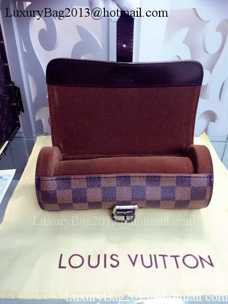 Louis Vuitton Damier Ebene Canvas 3 WATCH CASE N41137