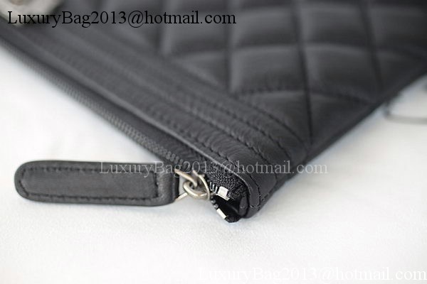 Boy Chanel Chevron Black Calfskin Leather Clutch A69253