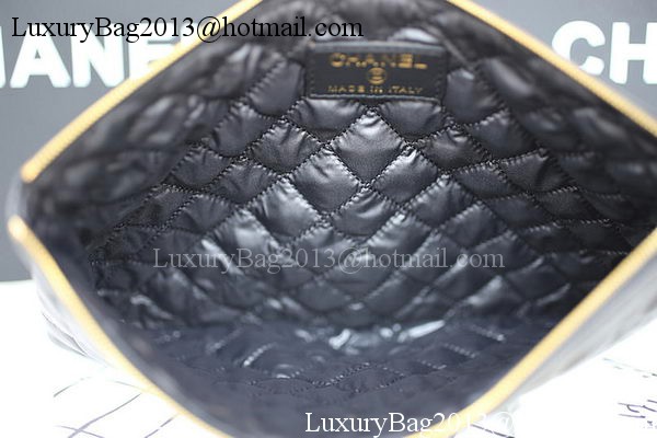 Boy Chanel Chevron Black Lambskin Leather Clutch A69253