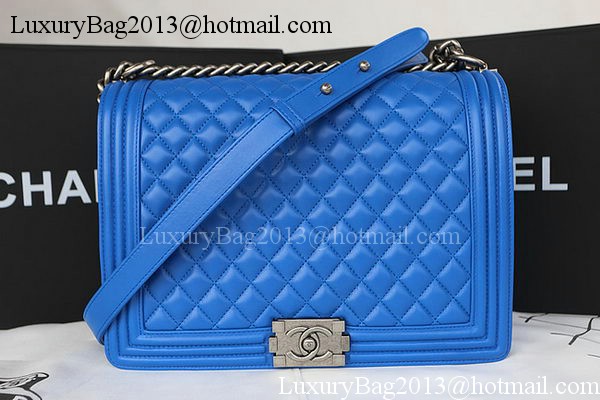 Boy Chanel Flap Shoulder Bag Original Sheepskin Leather A67087 Blue