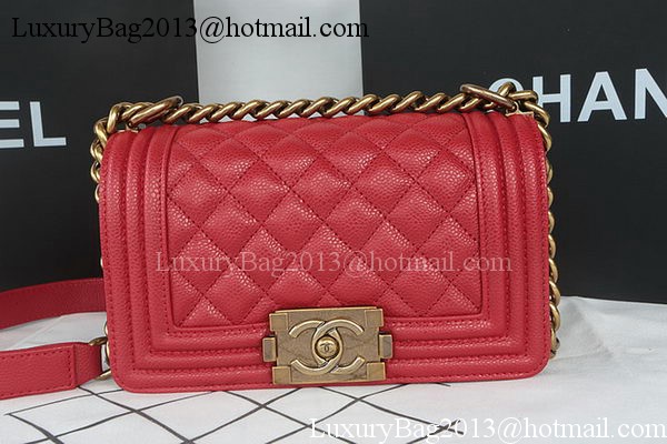 Boy Chanel mini Flap Bag Original Cannage Pattern A67085 Dark Red