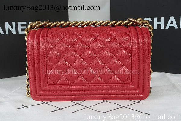 Boy Chanel mini Flap Bag Original Cannage Pattern A67085 Dark Red