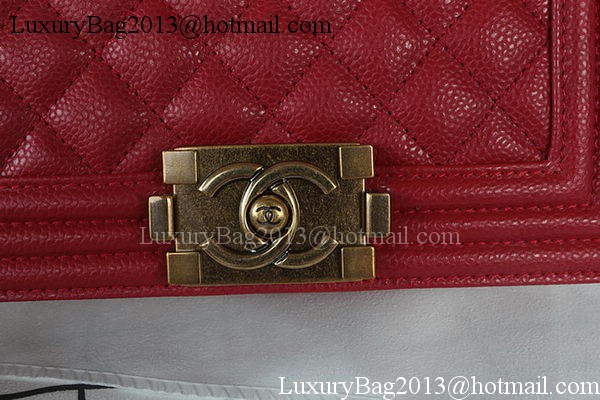 Boy Chanel mini Flap Bag Original Cannage Pattern A67085 Dark Red