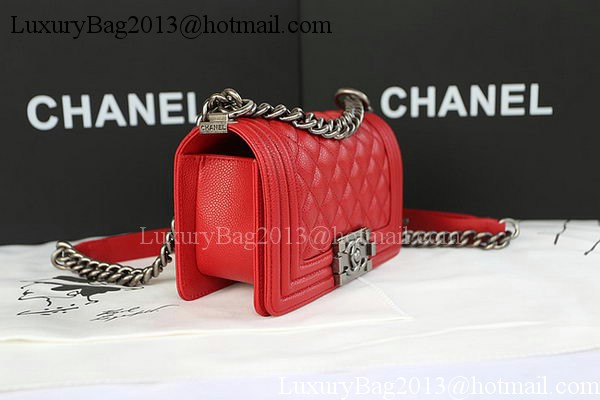 Boy Chanel mini Flap Bag Original Cannage Pattern A67085 Red