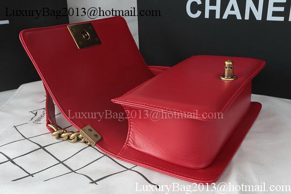 Boy Chanel mini Flap Bag Original Sheepskin A67085 Dark Red