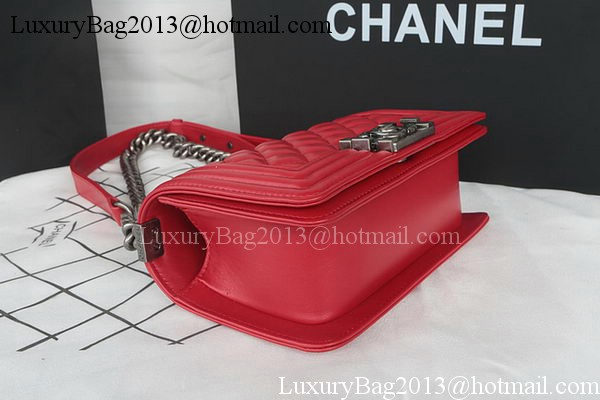 Boy Chanel mini Flap Bag Original Sheepskin A67085 Dark Red