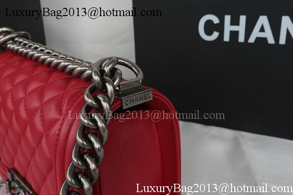 Boy Chanel mini Flap Bag Original Sheepskin A67085 Dark Red