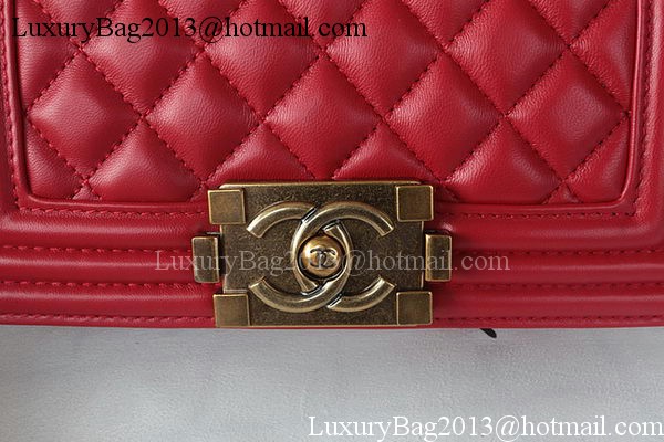 Boy Chanel mini Flap Bag Original Sheepskin A67085 Dark Red