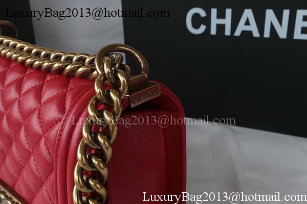 Boy Chanel mini Flap Bag Original Sheepskin A67085 Dark Red