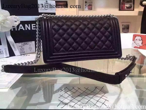 Chanel Boy Flap Shoulder Bags Deer Skin Leather A67086 Black