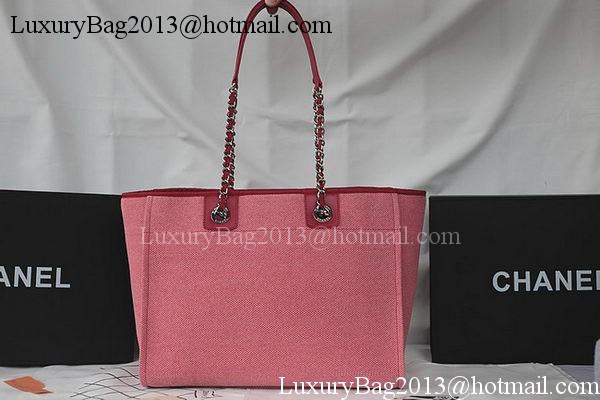 Chanel Medium Canvas Tote Shopping Bag A67001 Pink