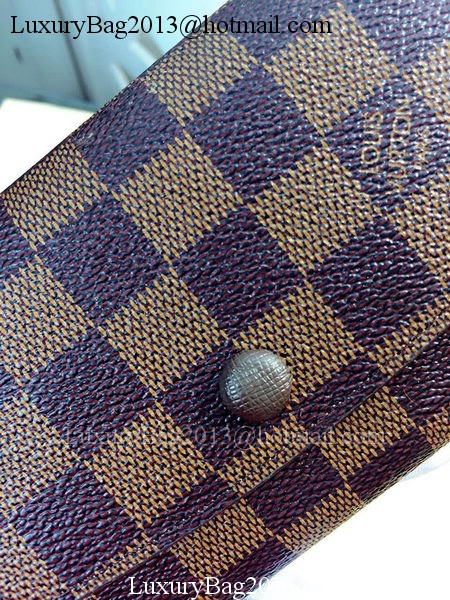 Louis Vuitton Damier Ebene Canvas Emilie Wallet Rouge M60136 Brown