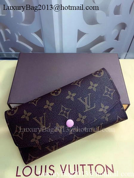 Louis Vuitton Monogram Canvas Emilie Wallet Rouge M60136 Pink